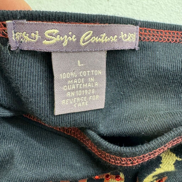 Women's Sissi Couture Black Orange Long Sleeve T-Shirt Size L - Picture 4 of 6